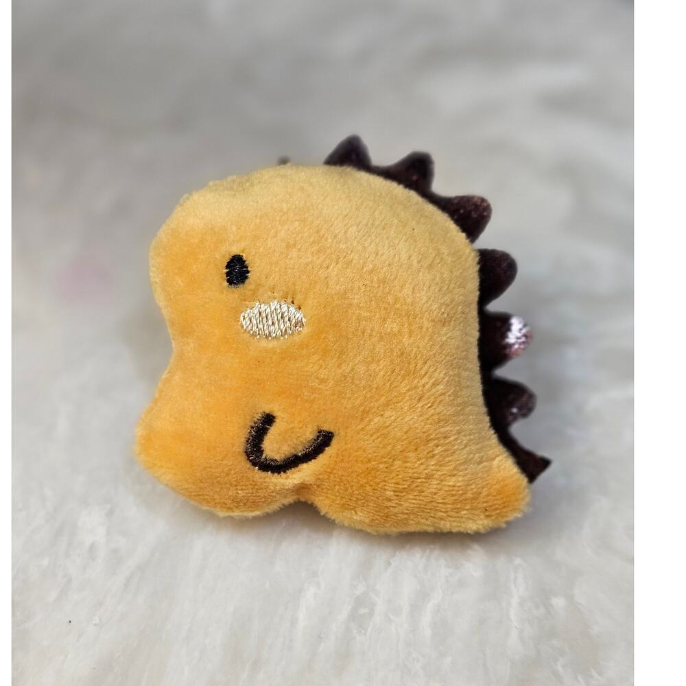 Boutique Kidcore Yellow Dino Plushie Brooch ~ Cute Casual Accessory Kids Teens